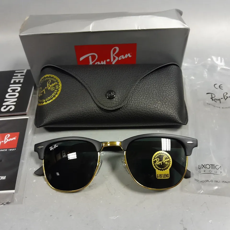 RAY BAN GLASSES WITH G-15 LENSES AND BLACK FRAMES