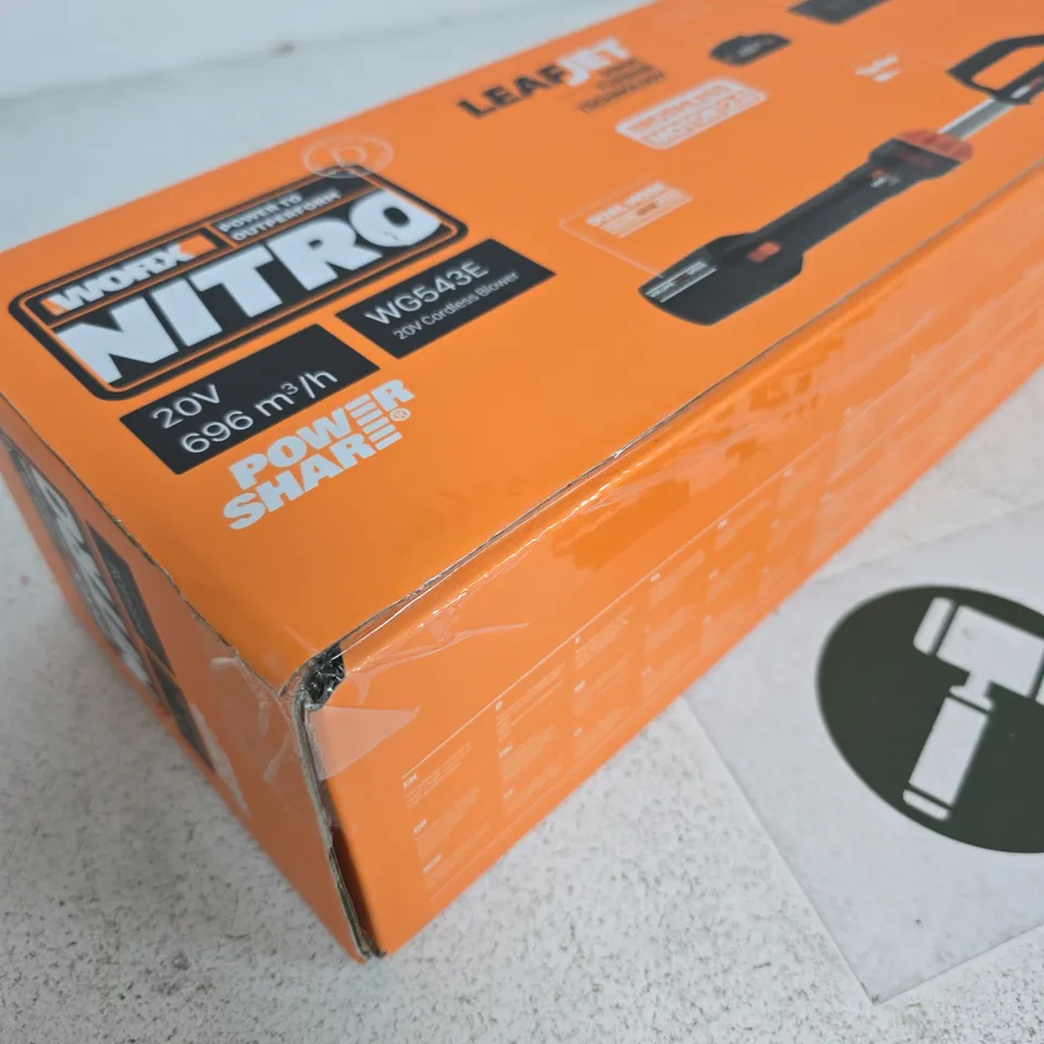 SEALED WORX NITRO 20V CORDLESS BLOWER - WG543E