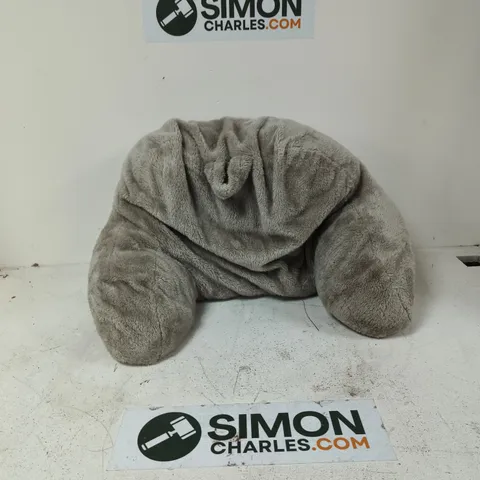 GREY FAUX FUR BACK PILLOW 