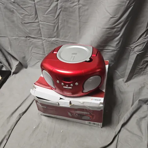 GROOV-E PORTABLE CD PLAYER WITH RADIO – RED BOOMBOX