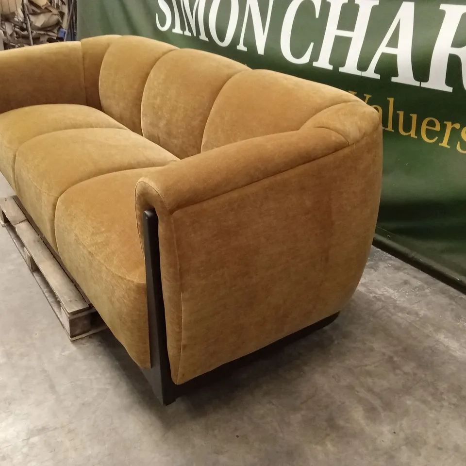 DANETTI TEAGAN OCHRE FABRIC 3 SEATER SOFA RRP £1799