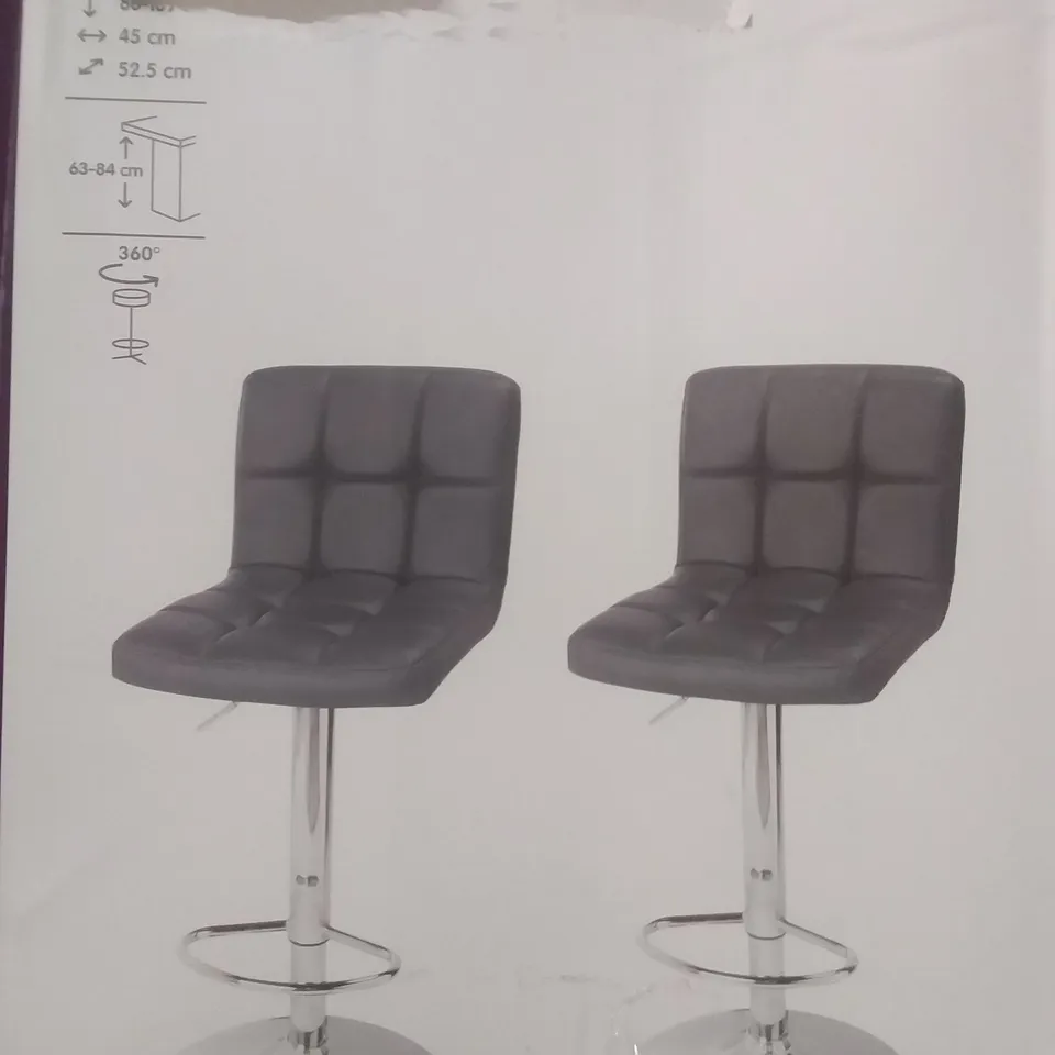 BOXED COOKE & LEWIS LAGAN GAS LIFT BAR STOOL - DARK GREY