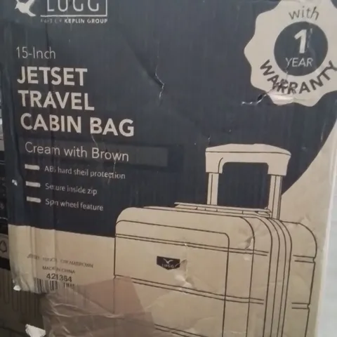 BOXED LUGG JETSET TRAVEL CABIN BAG CREAM&BROWN 