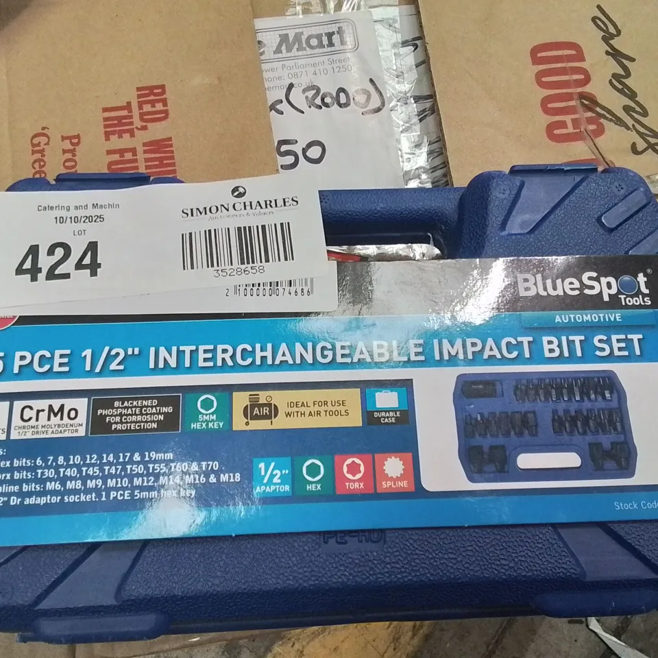 BOXED BLUESPOT TOOLS 25-PIECE 1/2IN INTERCHANGEABLE IMPACT BIT SET – BLUE CASE