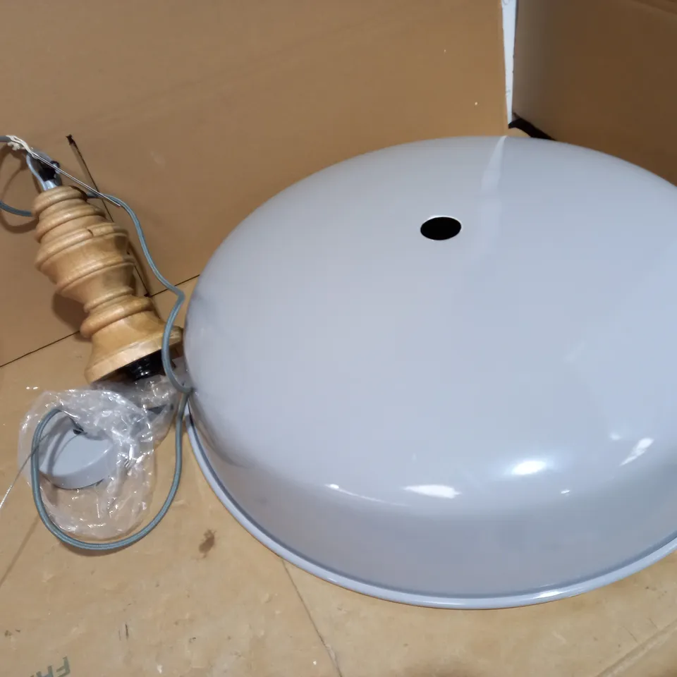 DAR VADNA PENDANT GREY LARGE ROUND HANGING CEILING LIGHT