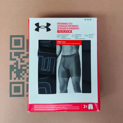 UNDER ARMOUR PERFORMANCE TECH 3-PAC BOXERS IN BLACK SIZE XL