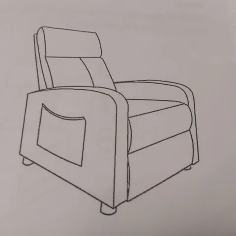 BOXED BLACK FAUX LEATHER UPHOLSTERED ELECTRIC RECLINER ARMCHAIR