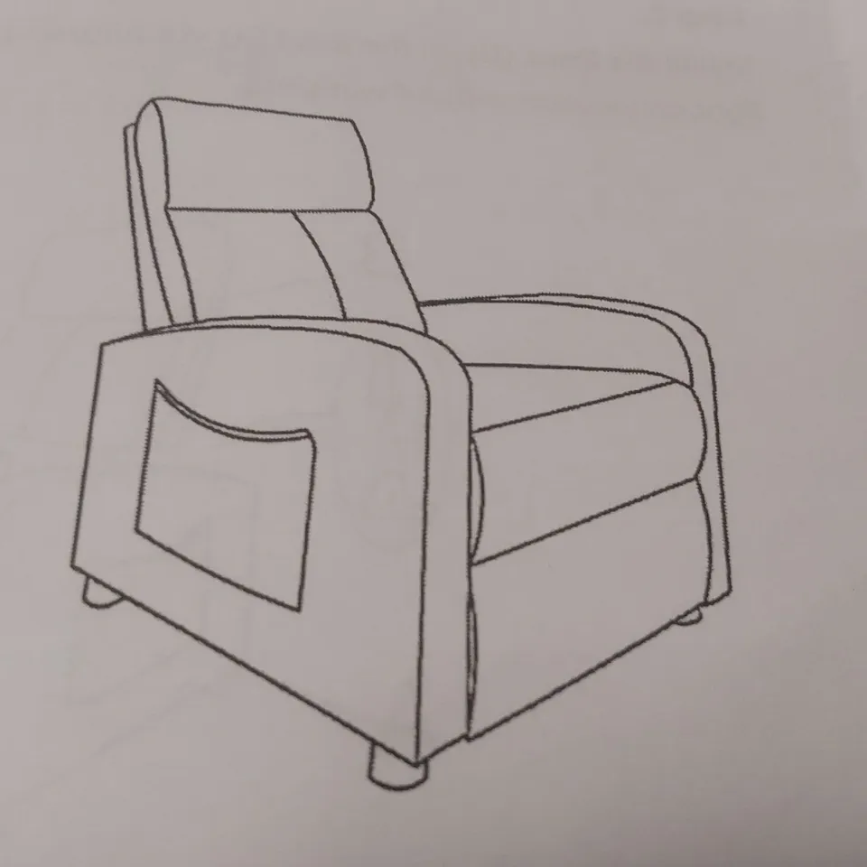 BOXED BLACK FAUX LEATHER UPHOLSTERED ELECTRIC RECLINER ARMCHAIR