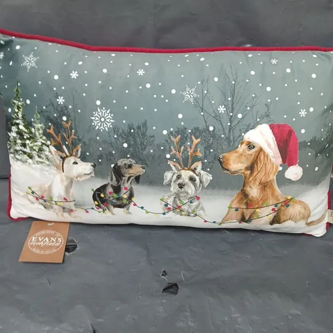 CHRISTMAS DOGS THEMED CUSHION 