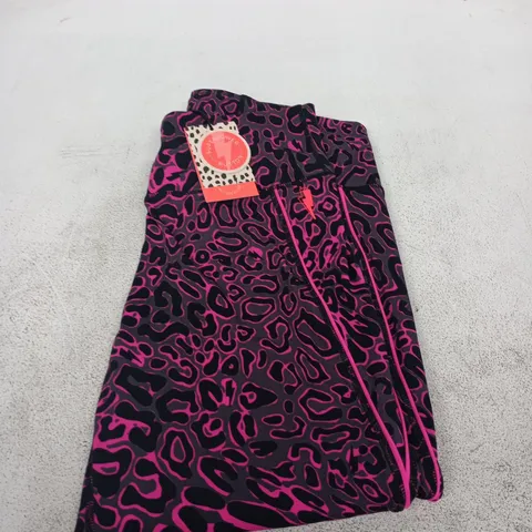 SCAMP & DUDE GREY WITH PINK LEOPARD PRINT LEGGINGS, UK SIZE 16