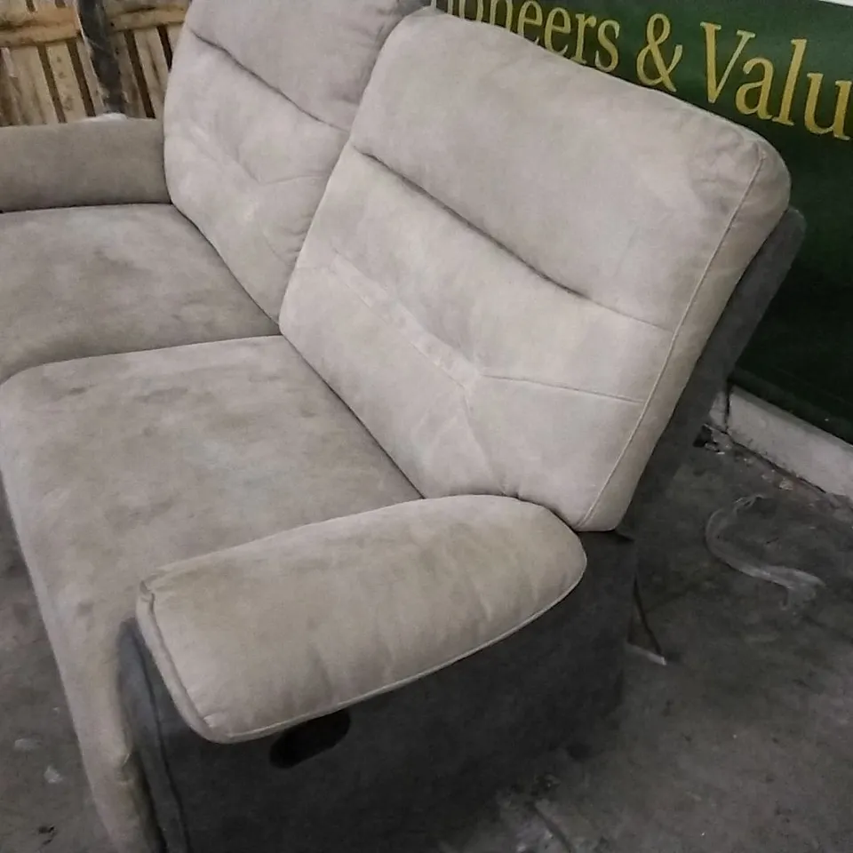 QUALITY DESIGNER MINK SUEDE 3 SEATER MANUAL RECLINER SOFA