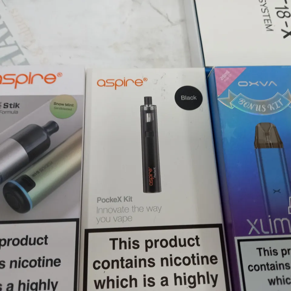 LOT OF 10 ASSORTED VAPING ITEMS TO INCLUDE ASPIRE AND ENDURA