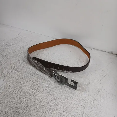 LEATHER BELT, BLACK EXTERIOR WITH TAN INTERIOR, SIZE L (36–40 INCHES) – FORESTY COLLECTION