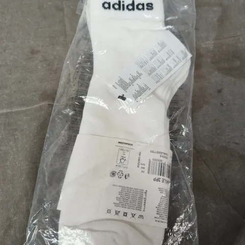 ADIDAS WHITE CREW SOCKS - X3 PAIR 
