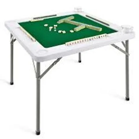 BOXED COSTWAY 4-PLAYER MAHJONG GAME TABLE WITH IRON FRAME