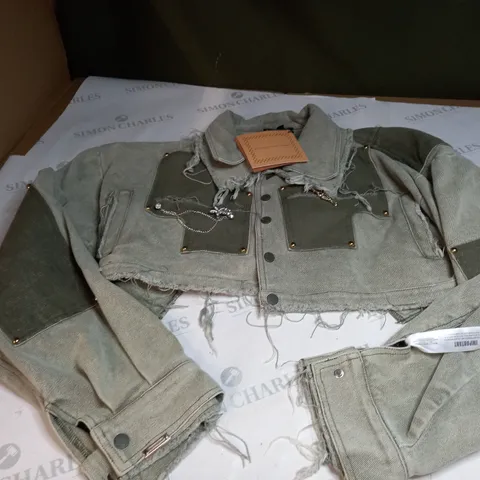 SAINT GIOVANNI DE LA MODE CROPPED DENIM JACKET SIZE L