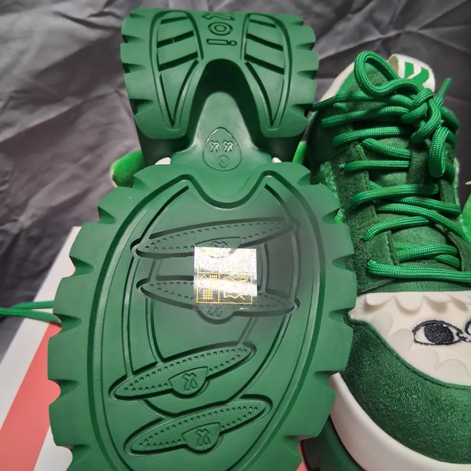 BRAND NEW BOXED KETNIPZ X KOI BEANZILLA PLATFORM TRAINERS GREEN SIZE 3