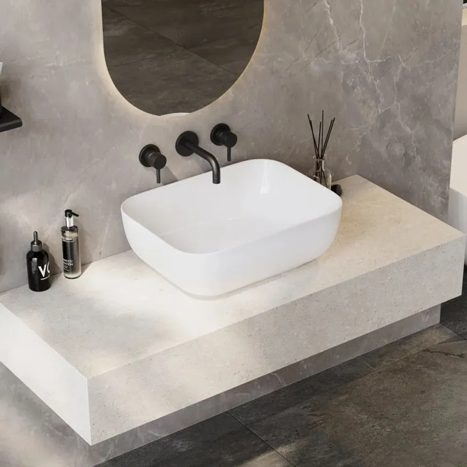 BOXED DENBIGH 400×300MM COUNTERTOP RECTANGULAR BATHROOM BASIN