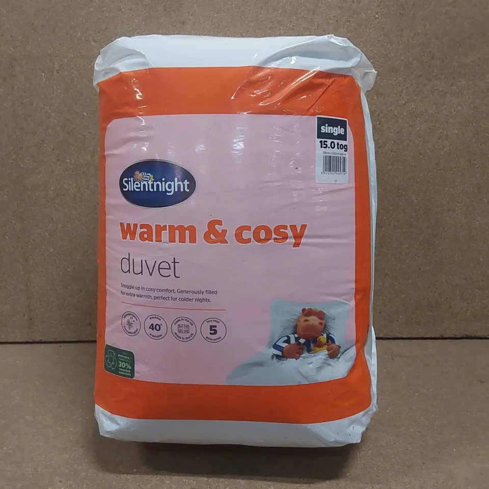 BAGGED SILENTNIGHT WARM AND COSY 15 TOG WINTER EXTRA WARM DUVET - SINGLE