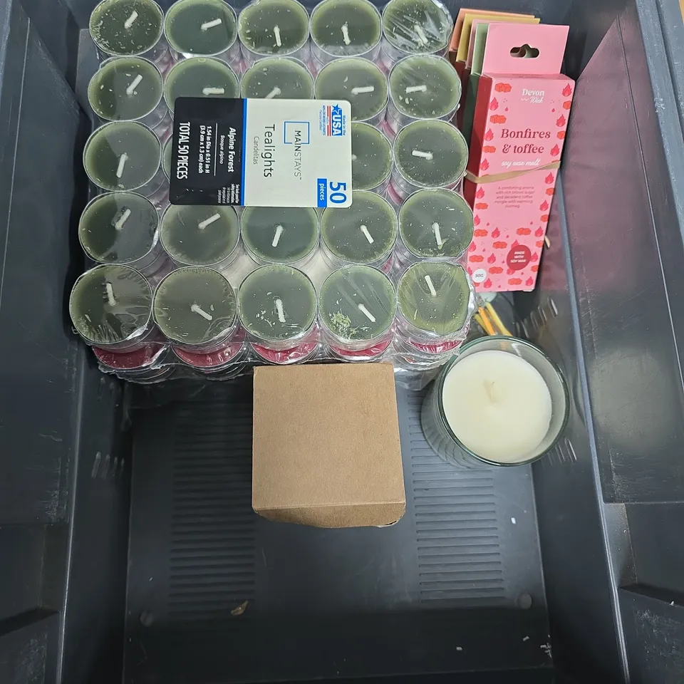BOX OF ASSORTED CANDLES 