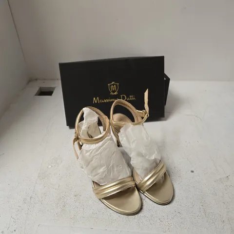 MASSIMO DUTTI WOMEN'S GOLD METALLIC SANDALS – UK 4