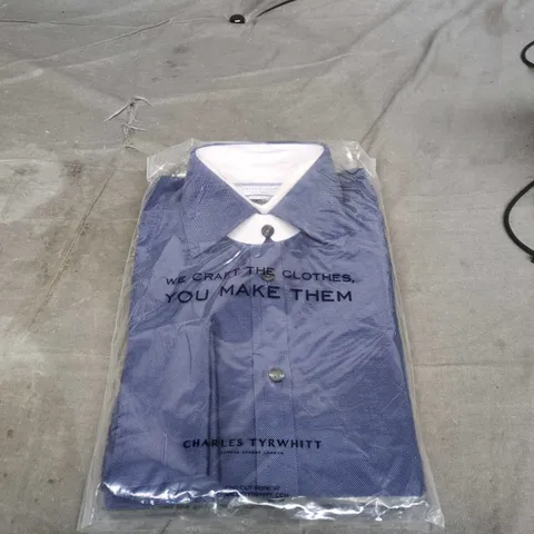 BAGGED CHARLES TYRWHITT FRENCH BLUE NON-IRON ROYAL OXFORD SHIRT – EXTRA SLIM FIT