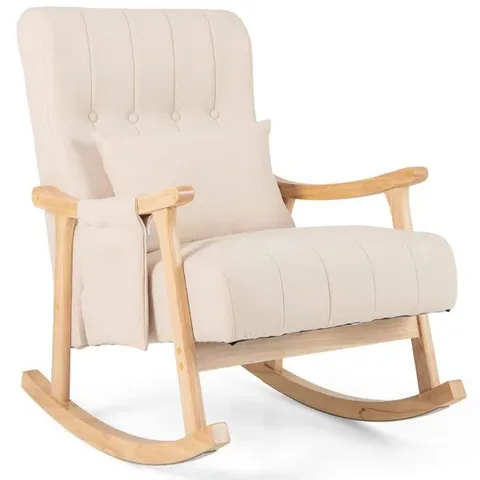 BOXED SOLID WOOD ROCKING CHAIR 