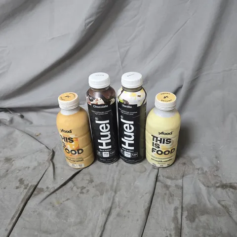 TOTE OF APPROXIMATELY 11 ASSORTED FOOD AND DRINK ITEMS TO INCLUDE YFOOD THIS IS FOOD SMOOTH VANILLA FLAVOUR, HUEL VANILLA BLACK EDITION ETC