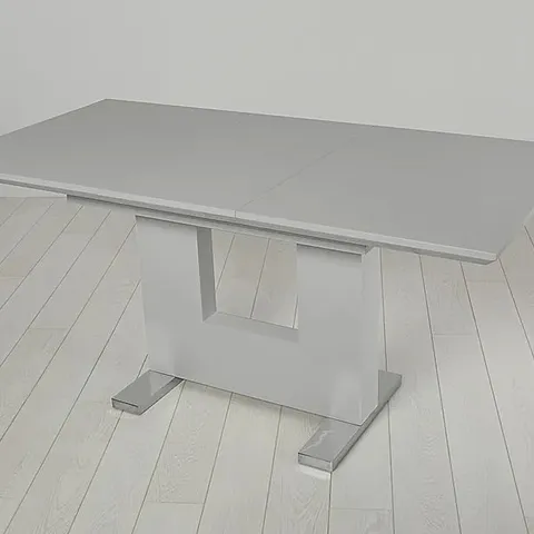 BOXED DESIGNER FLORENCE HIGH GLOSS GREY EXTENDING DINING TABLE 120-160CM (ONLY 1 OF 2 BOXES) INCOMPLETE