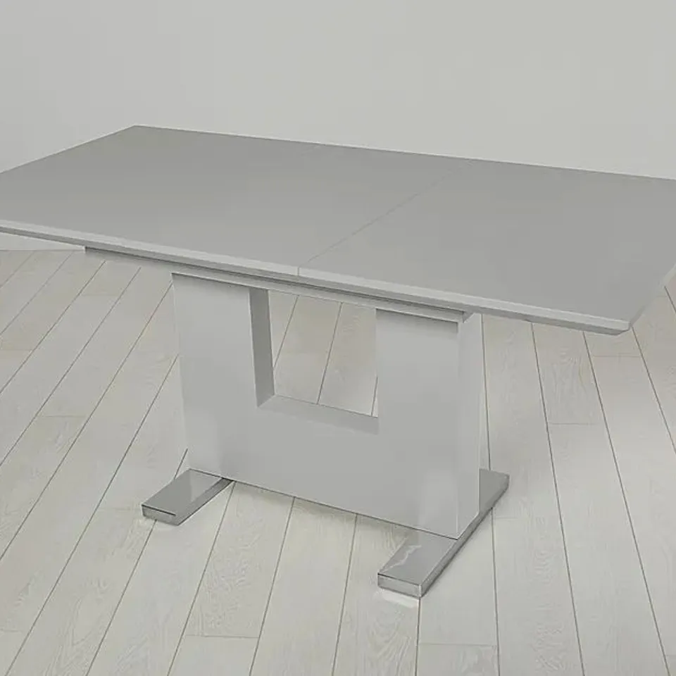 BOXED DESIGNER FLORENCE HIGH GLOSS GREY EXTENDING DINING TABLE 120-160CM  (ONLY 1 OF 2 BOXES) INCOMPLETE