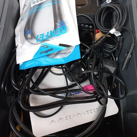 BOX OF ASSORTED CABLES