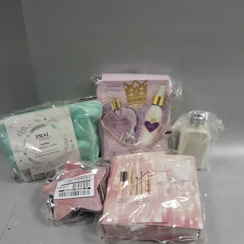 APPROXIMATELY 6 ASSORTED FRAGRANCES AND COSMETIC ITEMS TO INCLUDE ICONIC, PRAI BEAUTY AND VERA WANG