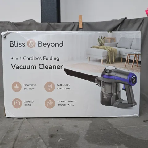 BOXED BLISS & BEYOND 2-IN-1 CORDLESS FOLDING VACUUM CLEANER