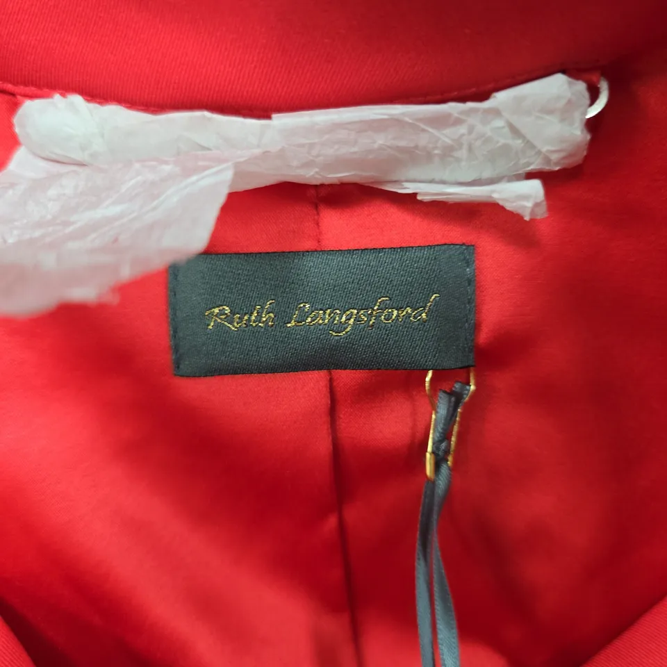 RUTH LANGFORD RED COAT, UK 16 (US 12)