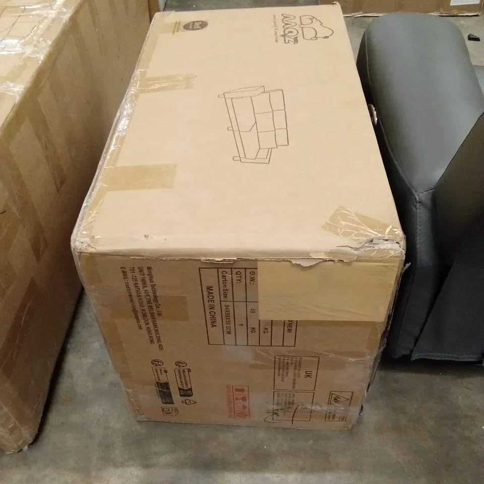 BOXED DESIGNER FABRIC UPHOLSTERED SOFA - BEIGE (1 BOX)