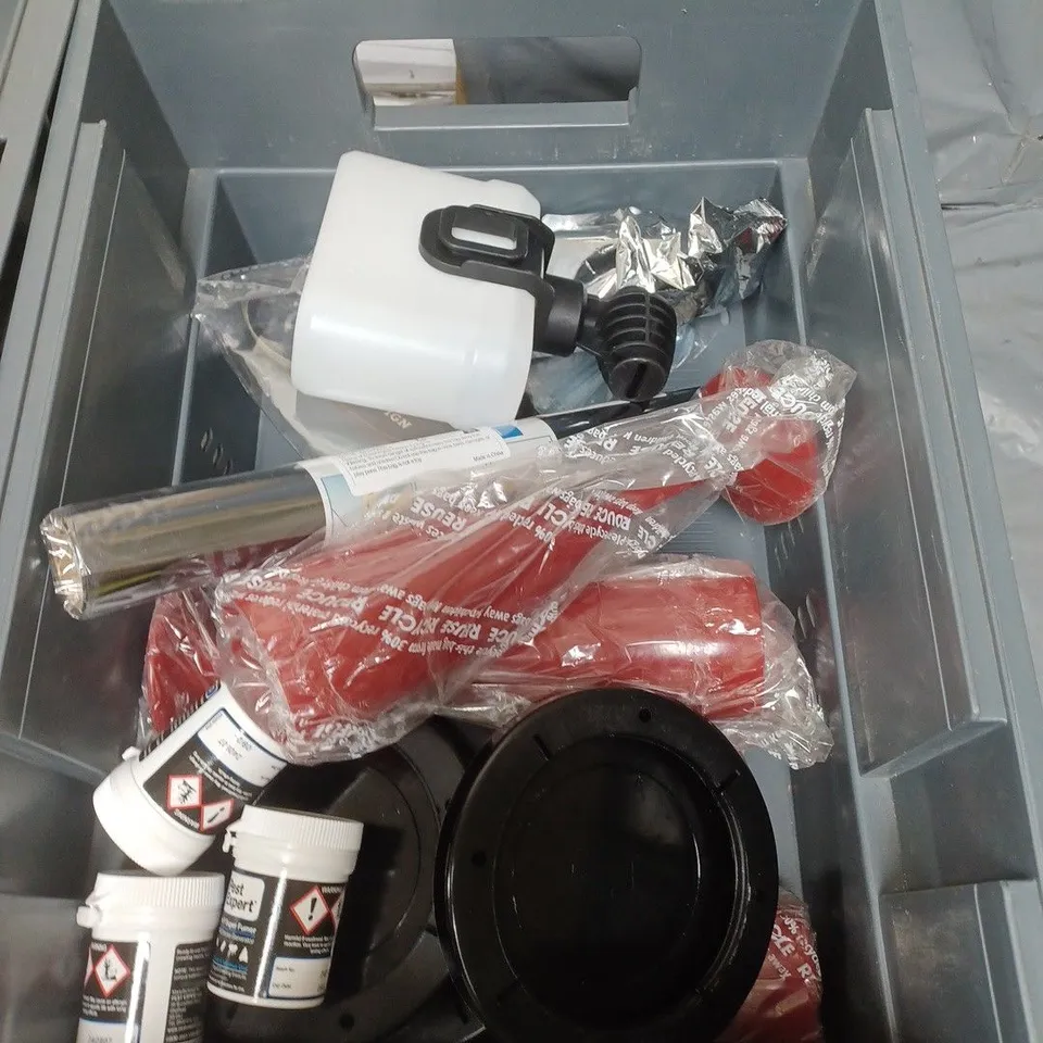 APPROXIMATELY 15 HOUSEHOLD ITEMS TO INCLUDE PLASTIC CHAMPAGNE GLASSES, PEST FUMERS AND WATERDROP FILTERS