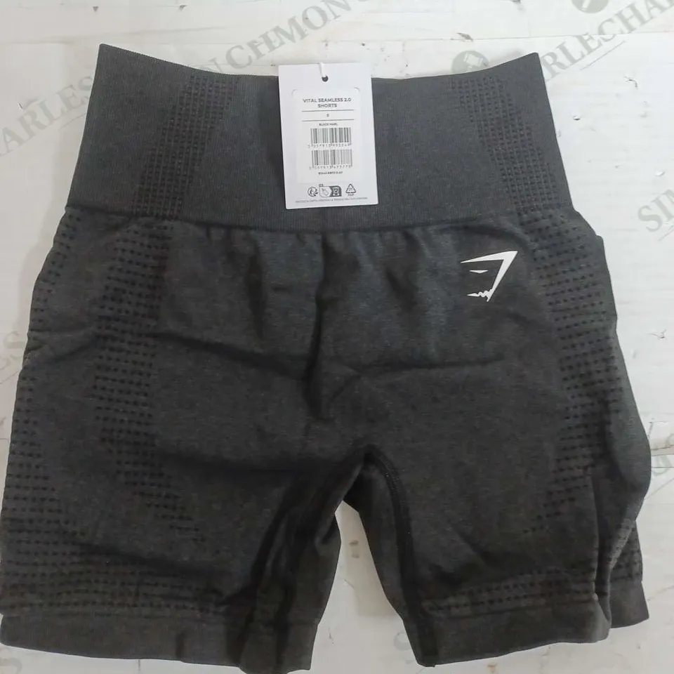 GYMSHARK VITAL SEAMLESS 2.0 SHORTS IN BLACK - SMALL