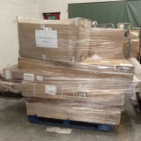 PALLET OF ASSORTED QUALITY INCOMPLETE FURNITURE ITEMS, METAL BUNK BED, DRAWERS, SOFA CHAIR