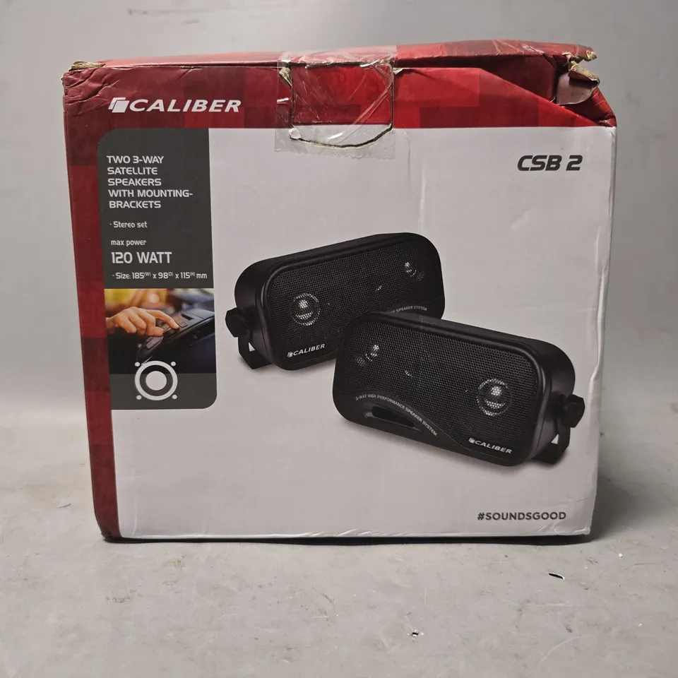 BOXED CALIBER CSB 2 TWO 3 WAY SALELLITE SPEAKERS 120 WATT