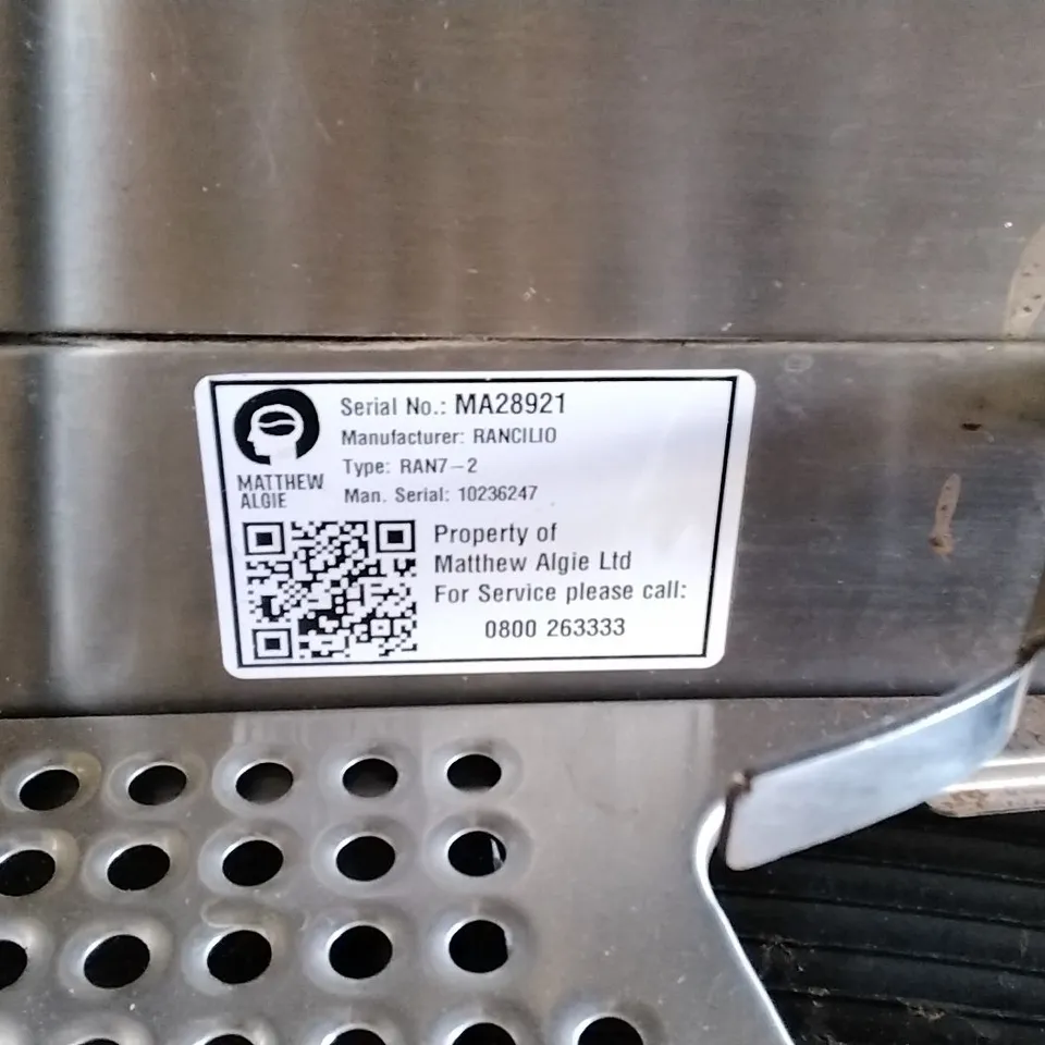 RANCILIO BARISTA 2 STATION COFFEE MACHINE 