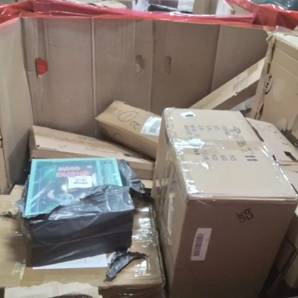 PALLET OF ASSORTED HOUSEHOLD GOODS AND PRODUCTS TO INCLUDE;HAIR DRYER,CEILING FAN,GOVEE FLOOR LAMP