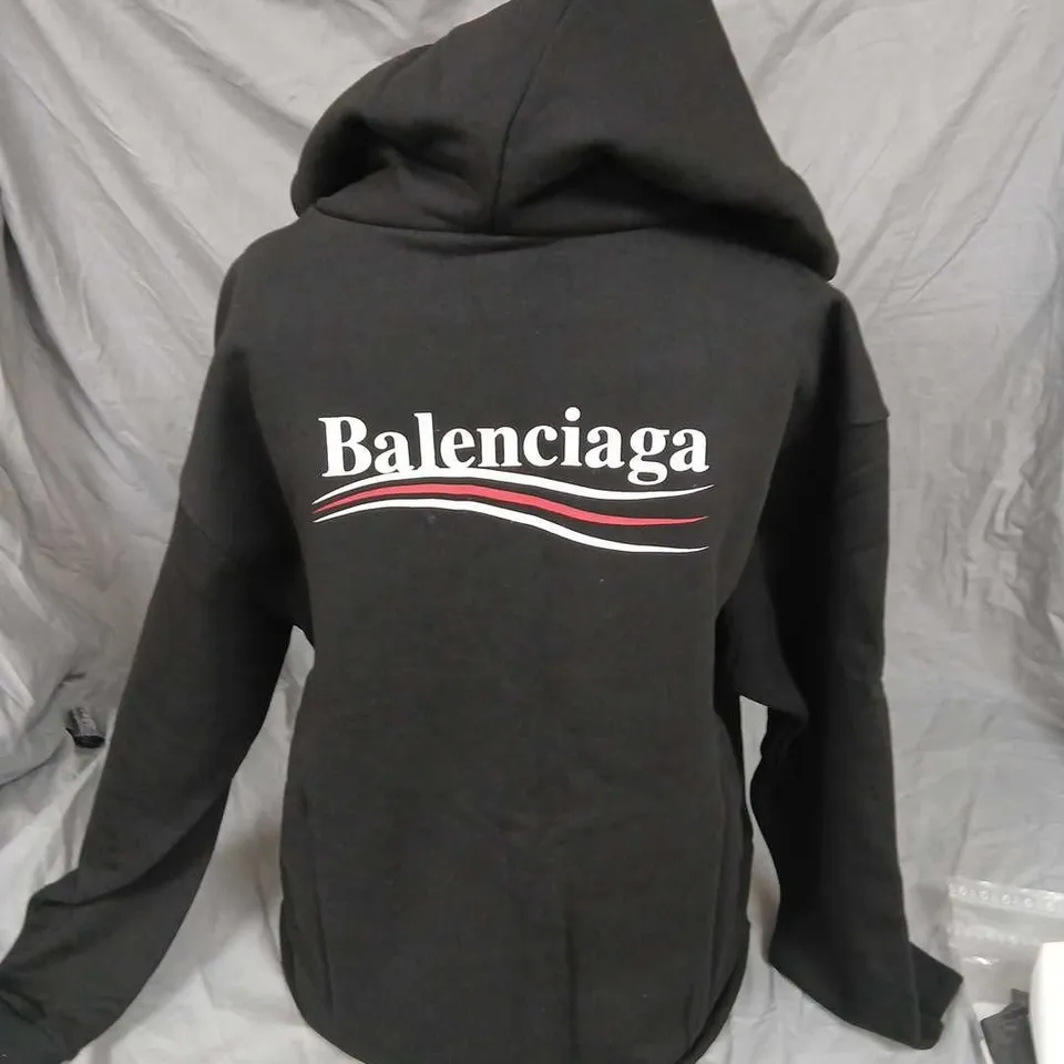 BALENCIAGA HOODIE – BLACK UNISEX XS