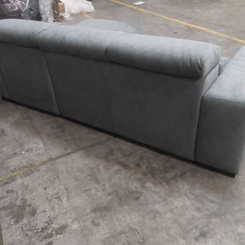 QUALITY DESIGNER MELIZZANO FABRIC UPHOLSTERED LOUNGER CORNER SOFA BED