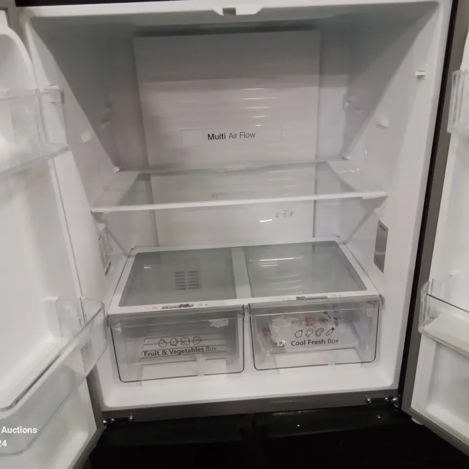 FRIDGEMASTER MQ79394EB FREESTANDING AMERICAN 4 DOOR FRIDGE FREEZER 427L, TOTAL NO FROST, INVERTER COMPRESSOR, BLACK, 64.3D X 79.4W X 181.6H cm