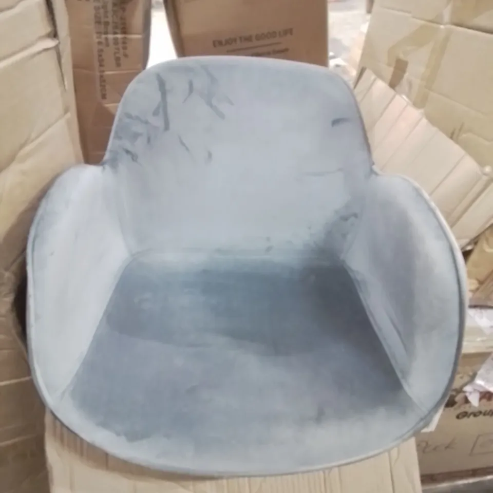 BOXED SET OF 2 LIGHT GREY DINNING ROOM DISH CHAIRS 