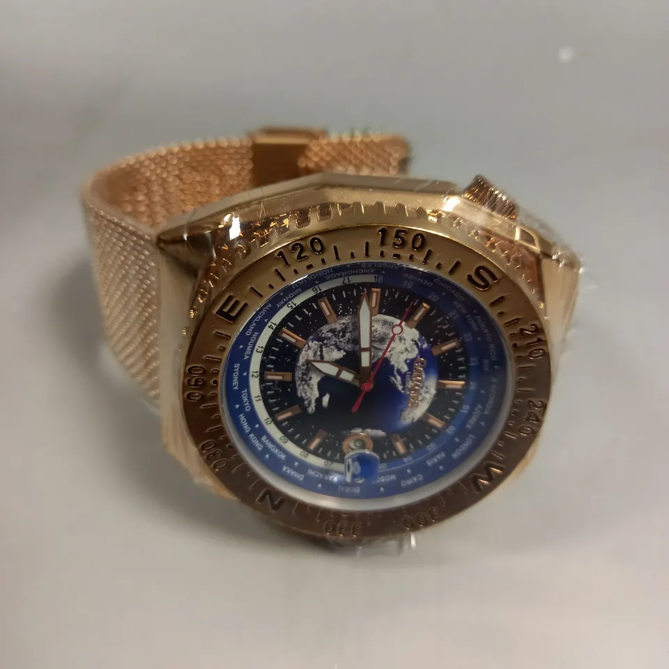 BOXED GAMAGES ATLAS ROSE GOLD WATCH 