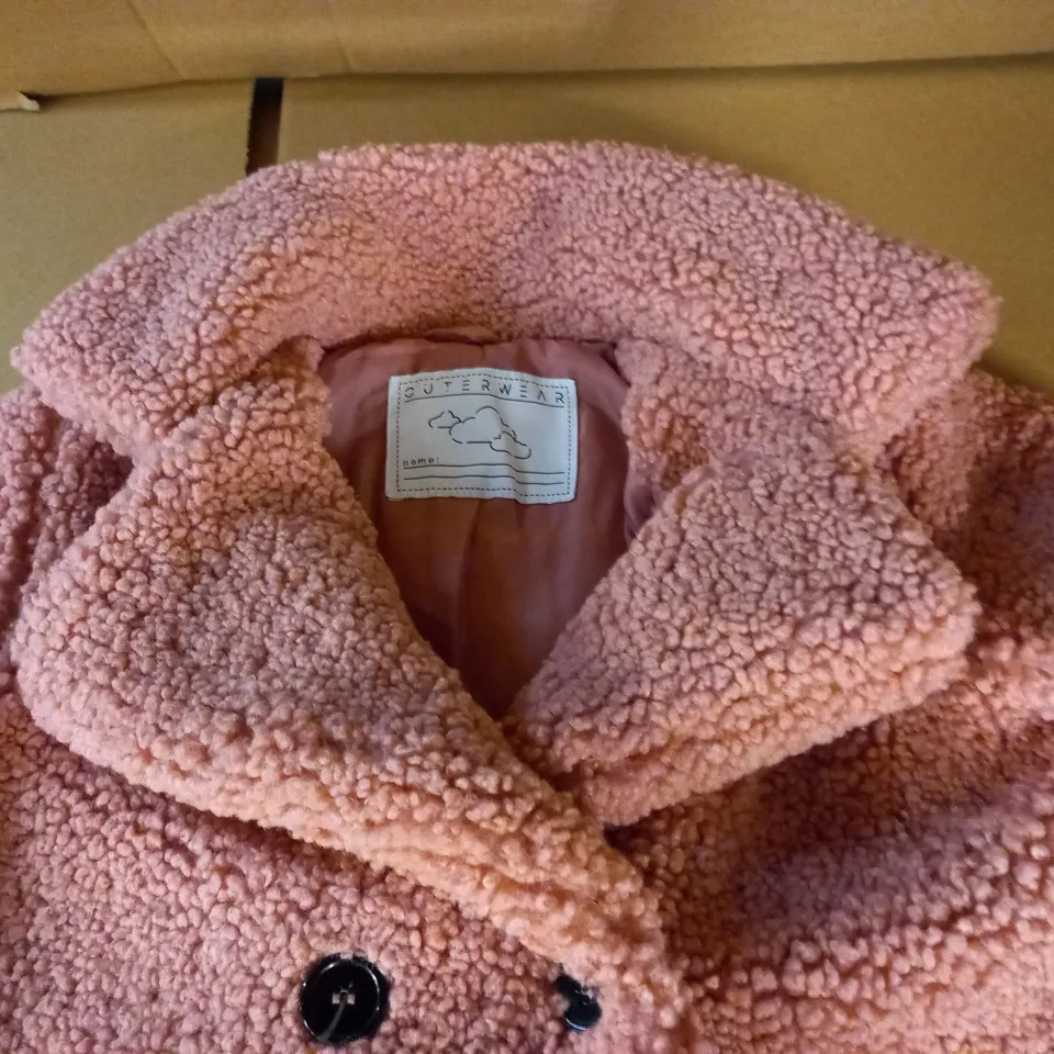 TU PINK BORG KIDS COAT - 7/8 YRS