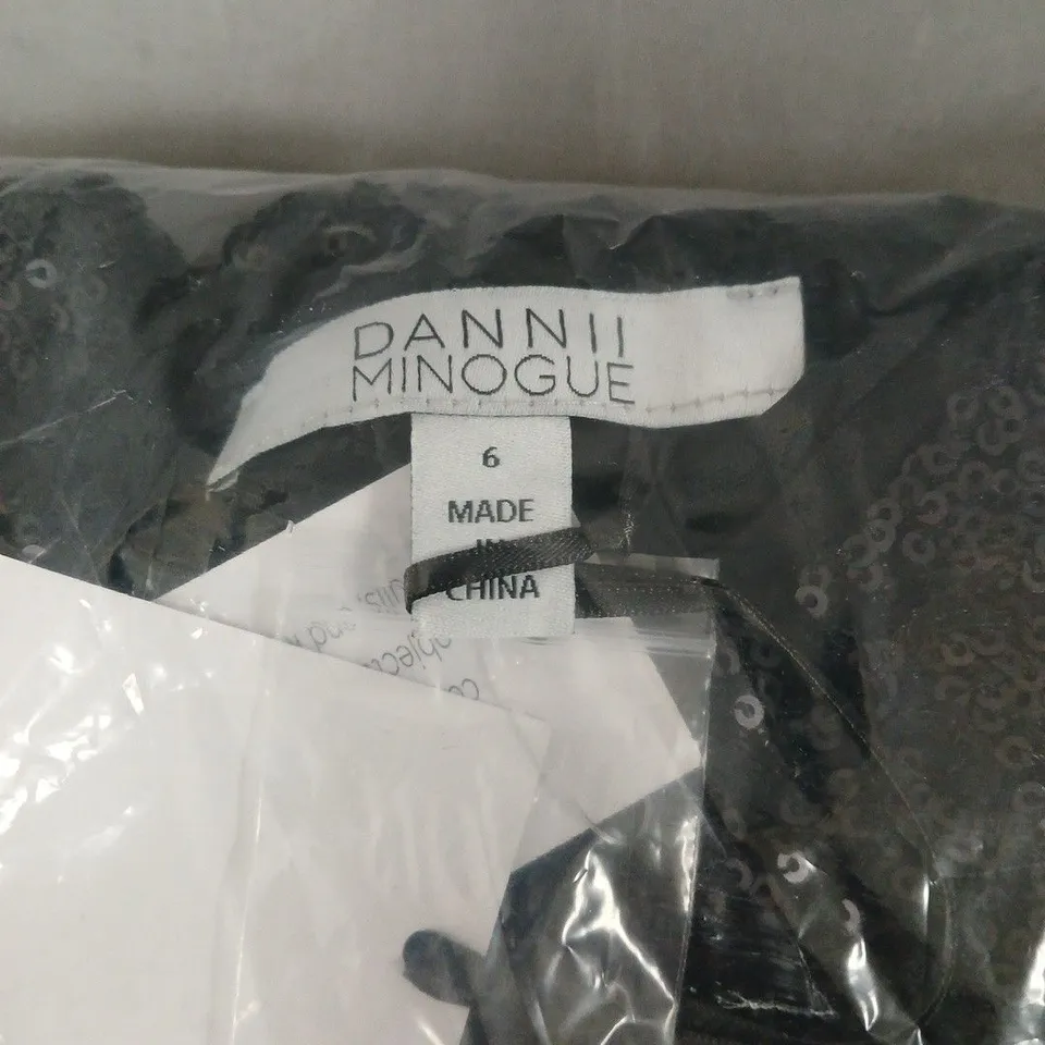 DANNI MINOGUE SEQUIN DRESS – BLACK, UK SIZE 6 