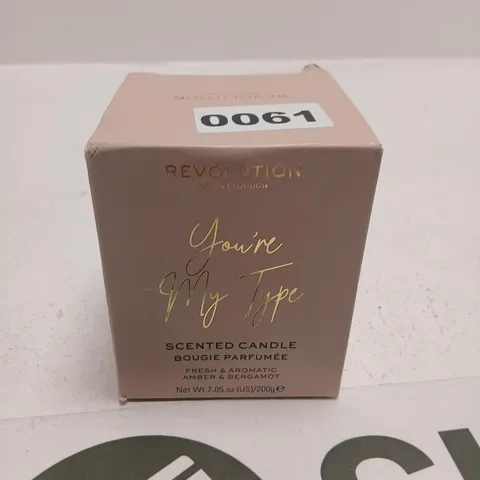 BOXED REVOLUTION YOU'RE MY TYPE SCENTED CANDLE 200G