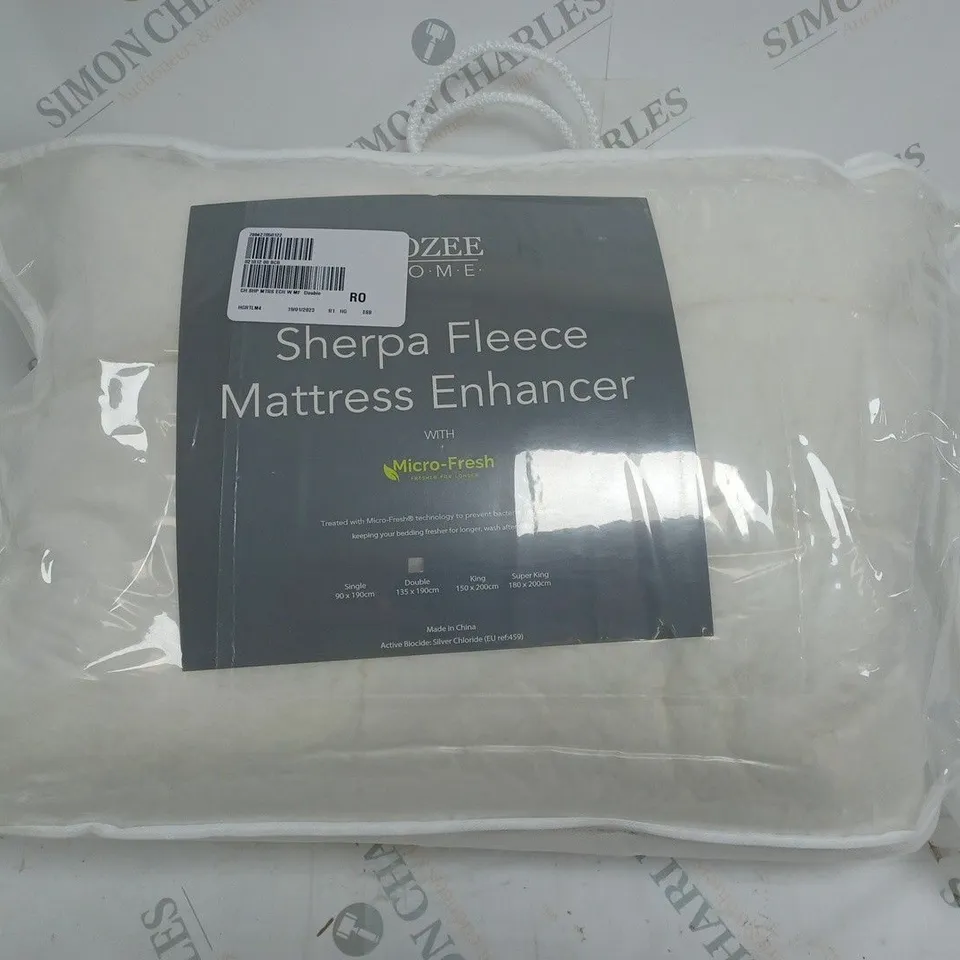 COZEE HOME SHERPA FLEECE MATTRESS ENHANCER WITH MICRO-FRESH DOUBLE